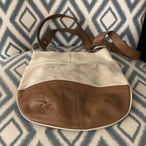 B Makowsky Two-Tone Leather Crossbody Bag